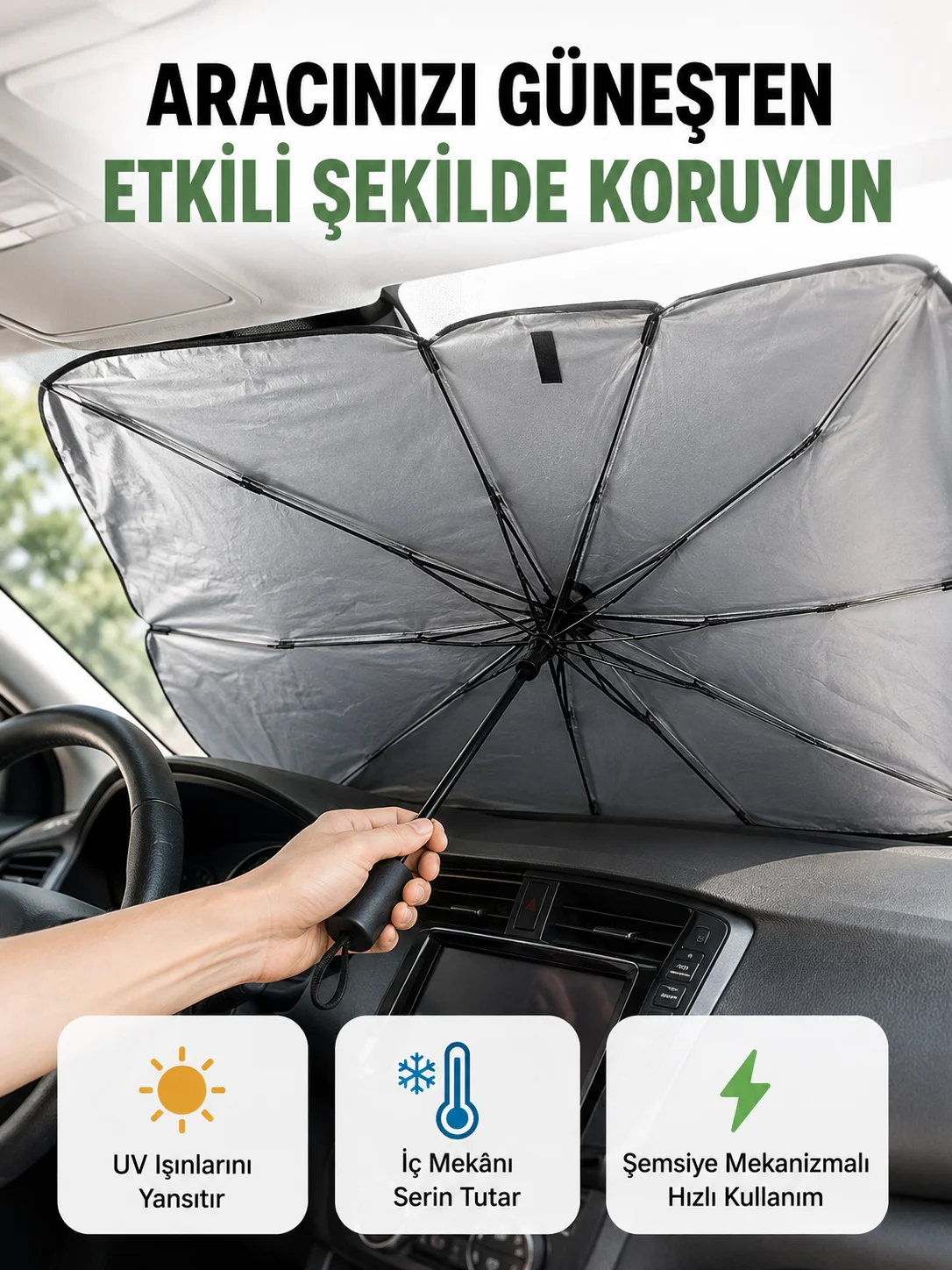 Katlanabilir Oto Güneşlik – Pratik, Dayanıklı, UV Koruyucu Tasarım Yeni Nesil Katlanabilir Oto Güneşlik – Pratik, Dayanıklı, UV Koruyucu Tasarım Yeni Nesil