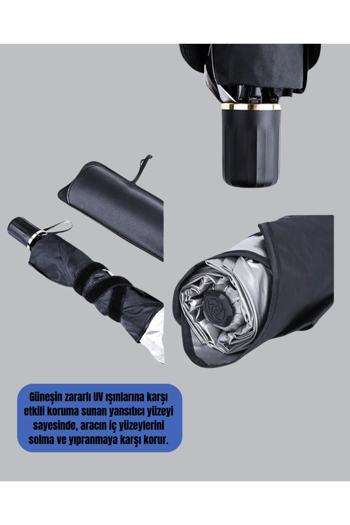 Katlanabilir Oto Güneşlik - 125x65 cm - Lisinya