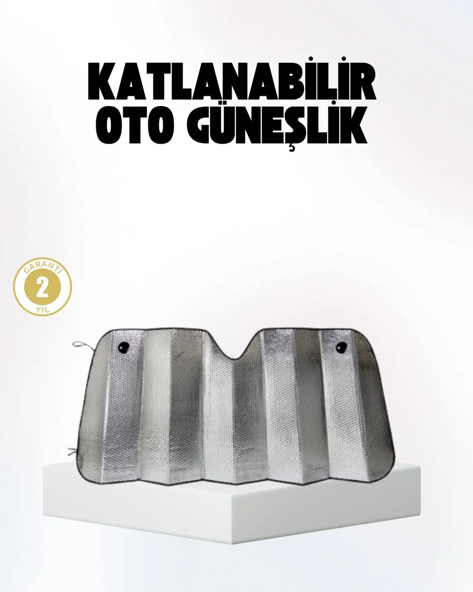 Katlanabilir Otomobil Güneşliği – Süngerli Isı Yalıtımı ile Araç İçini Serin Tut