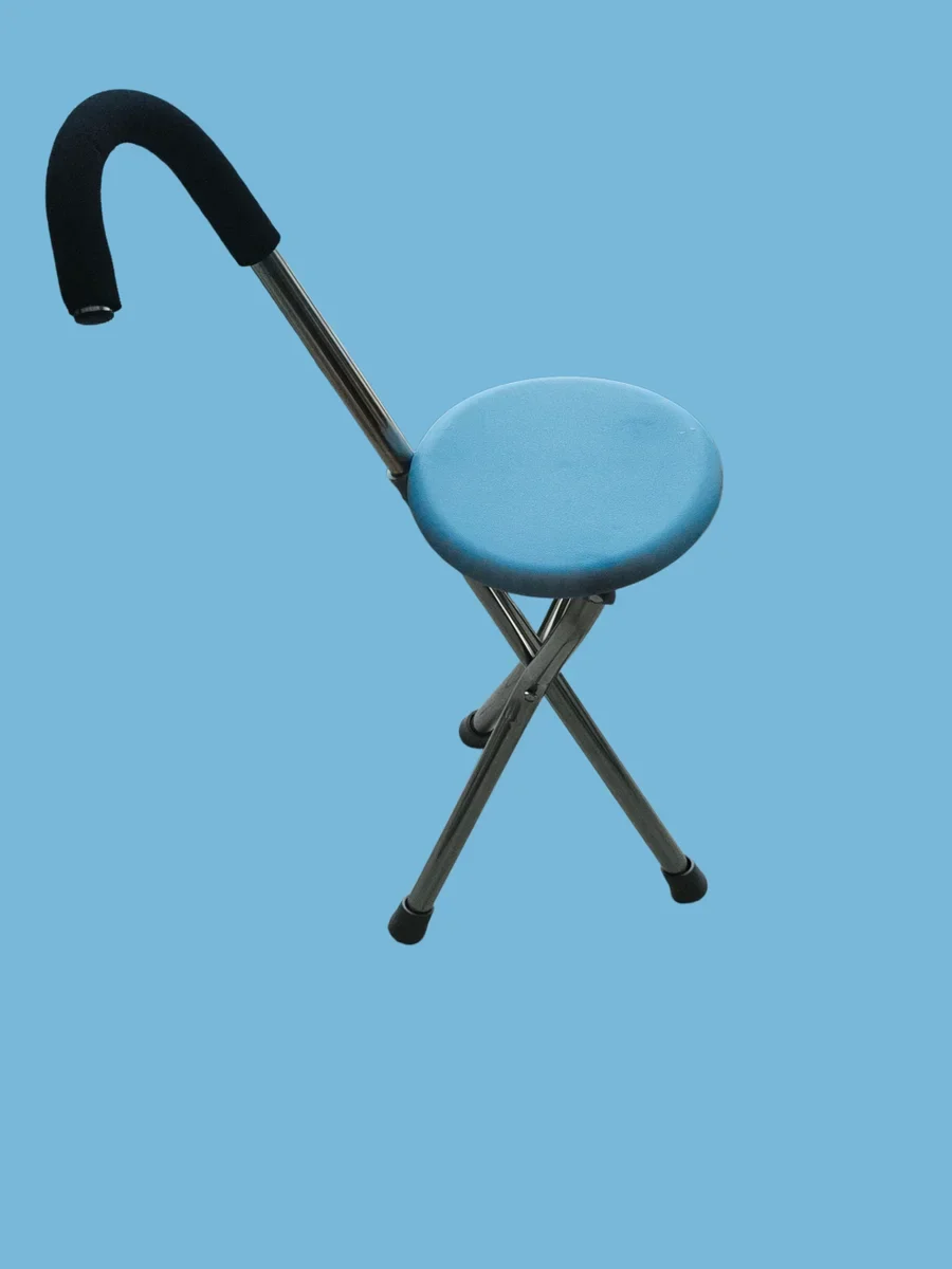 Katlanabilir Oturaklı Baston Yürüme Desteği Sağlık Yardımcısı