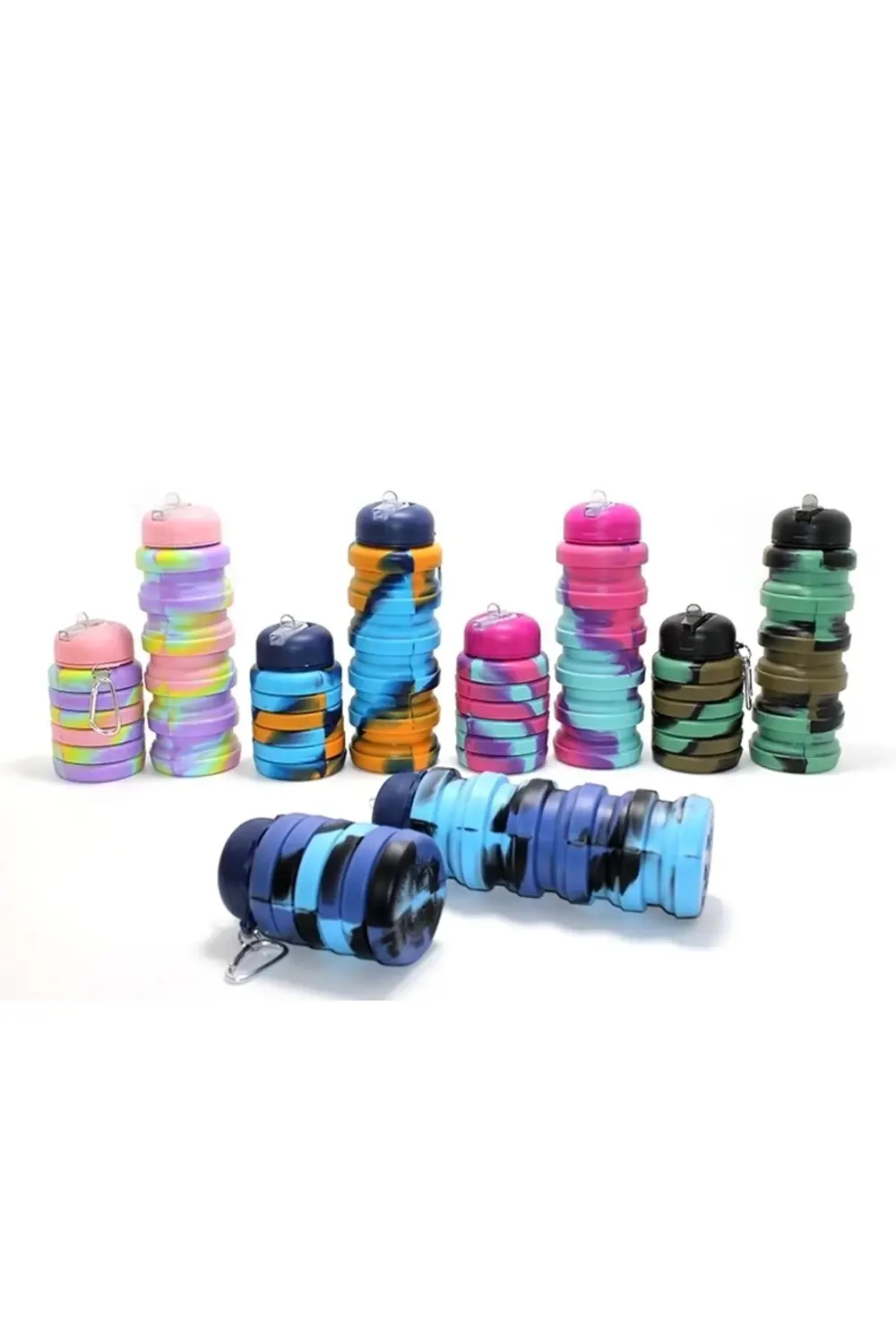 Katlanabilir Portatif Silikon Su Şişesi 500 Ml Alk3140