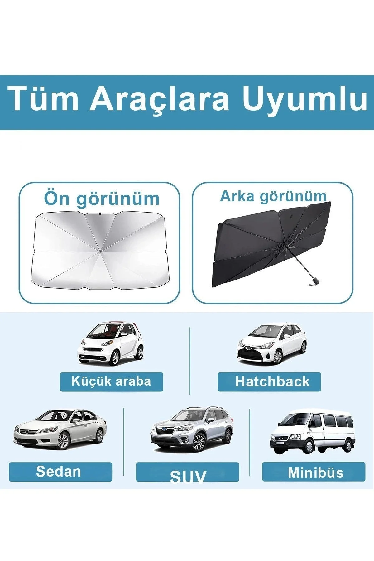 Katlanabilir Şemsiyeli Araç Ön Cam Güneşliği UV Korumalı Isı Yansıtıcı Tüm Araçlara Uygun Fiyatı, Yorumları ve Özellikleri