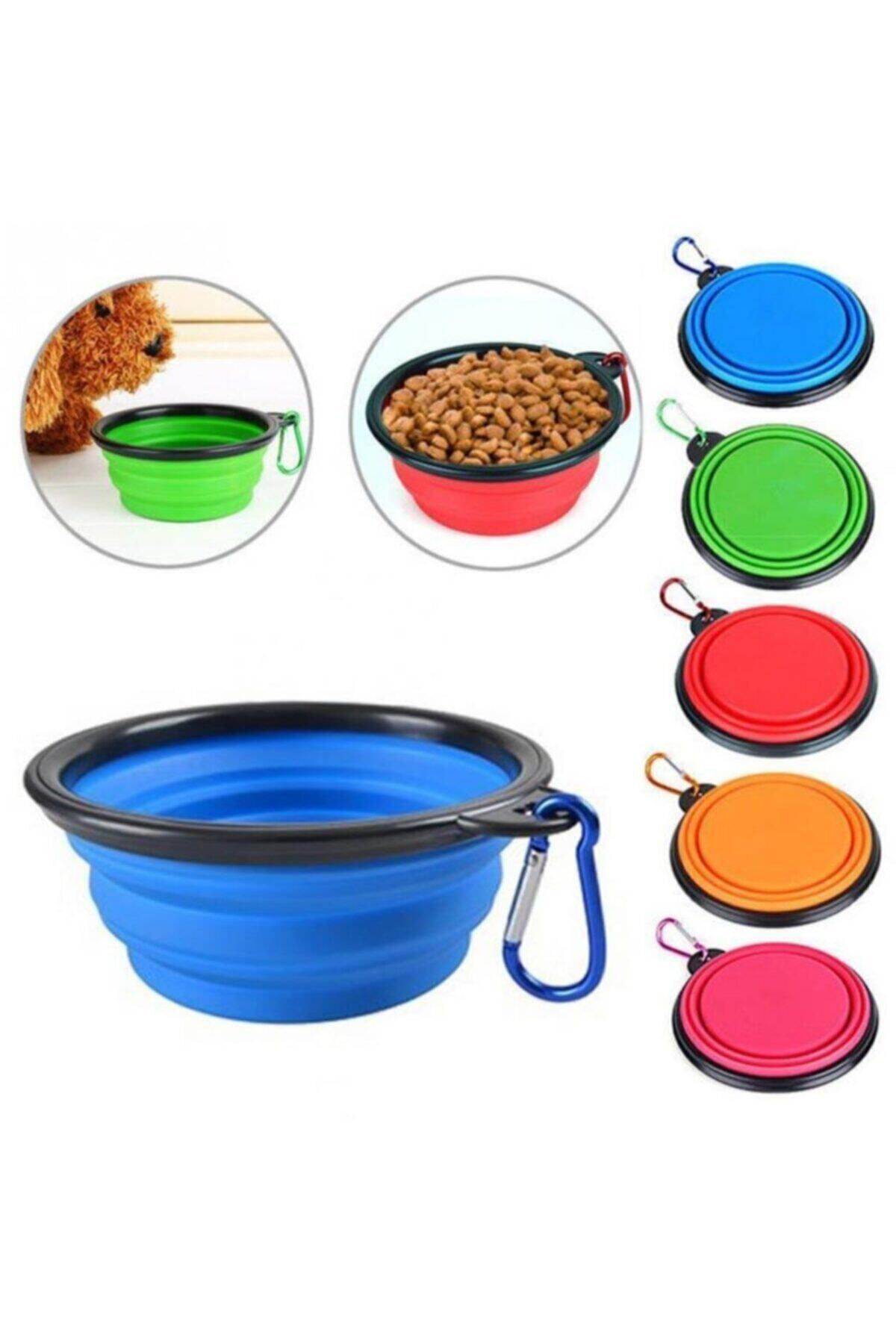 Katlanabilir Seyahat Silikon Köpek Mama Kabı 12 Oz 350 ml