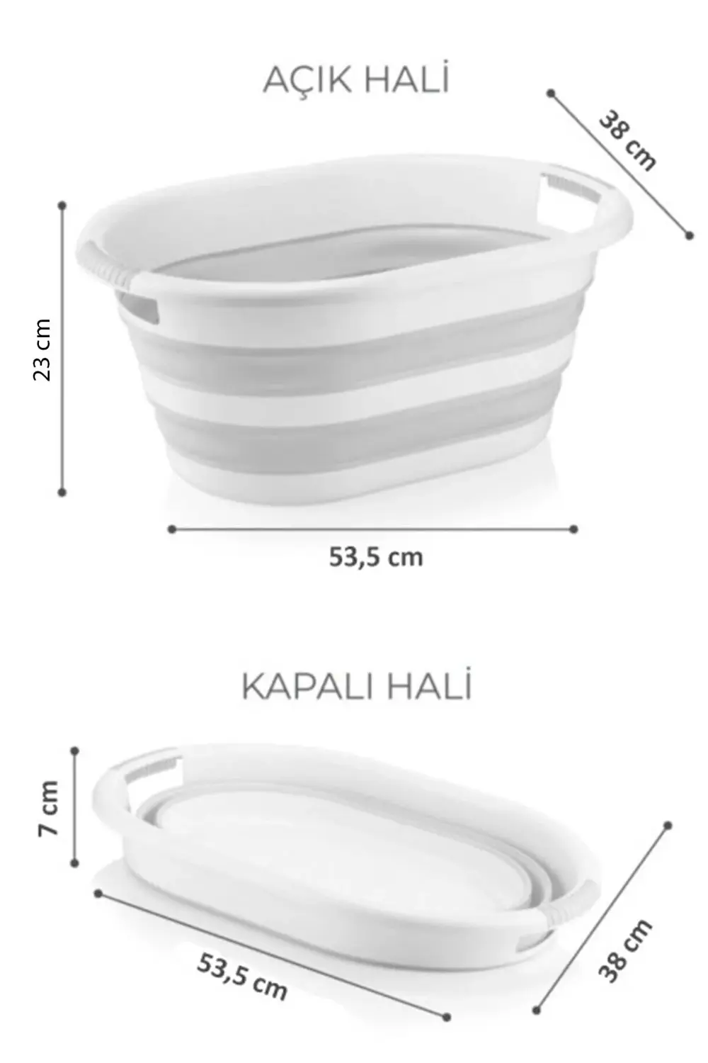 Katlanabilir Silikon Akordiyon Çamaşır Sepeti 27 L