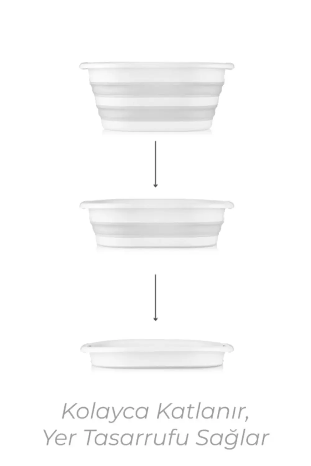 Katlanabilir Silikon Akordiyon Çamaşır Sepeti 27 L