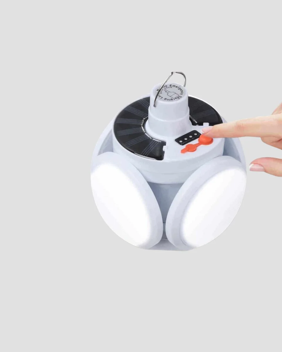 Katlanabilir Solar LED Lamba - Taşınabilir, IP65 Su Geçirmez, 45 LED, 2400mAh