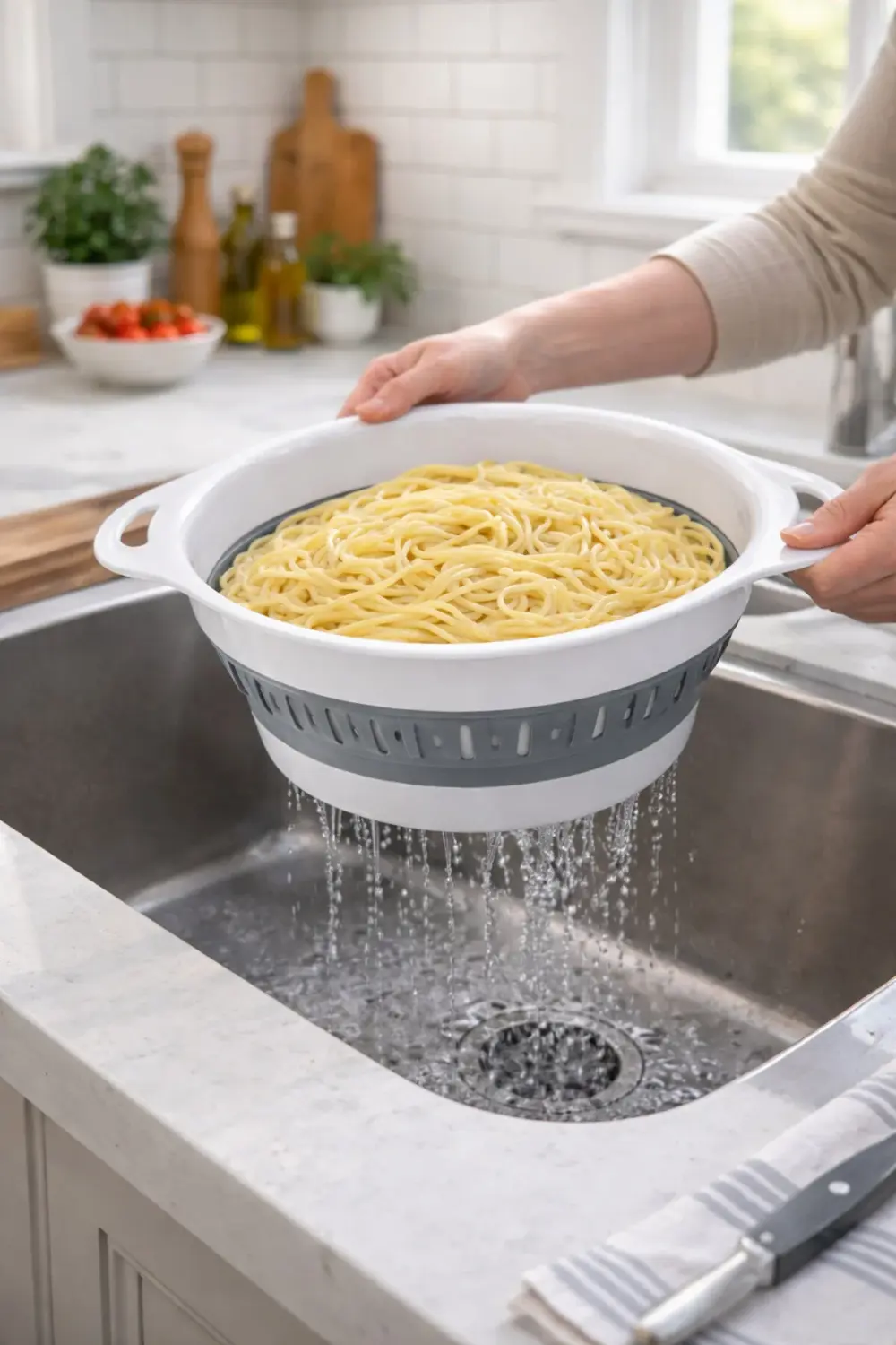 Katlanabilir Süzgeç – Makarna & Sebze Süzgeci | Yer Kaplamaz, Erg