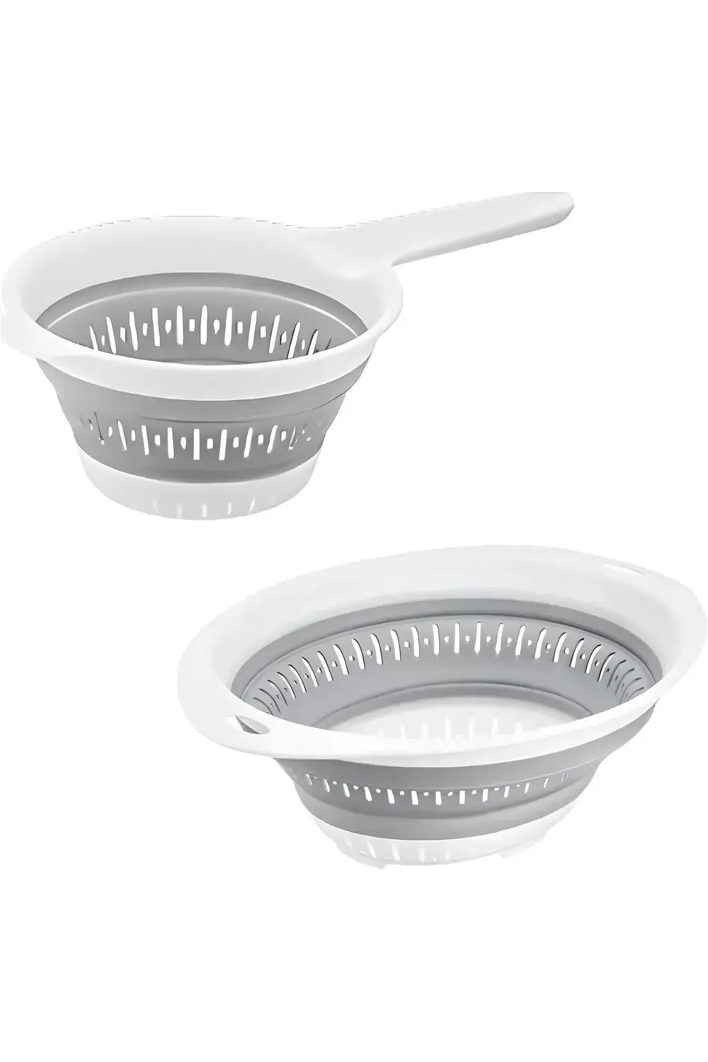 Katlanabilir Süzgeç Seti, 40 cm Yuvarlak ve 30,5 x 14 cm Saplı, B