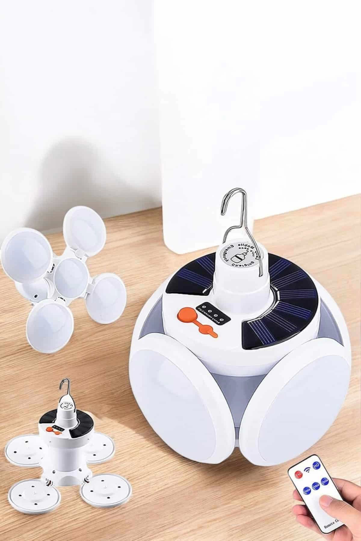 Yusuftex Katlanabilir Taşınabilir Kamp Lambası İşıldak Beyaz İşık Güneş En