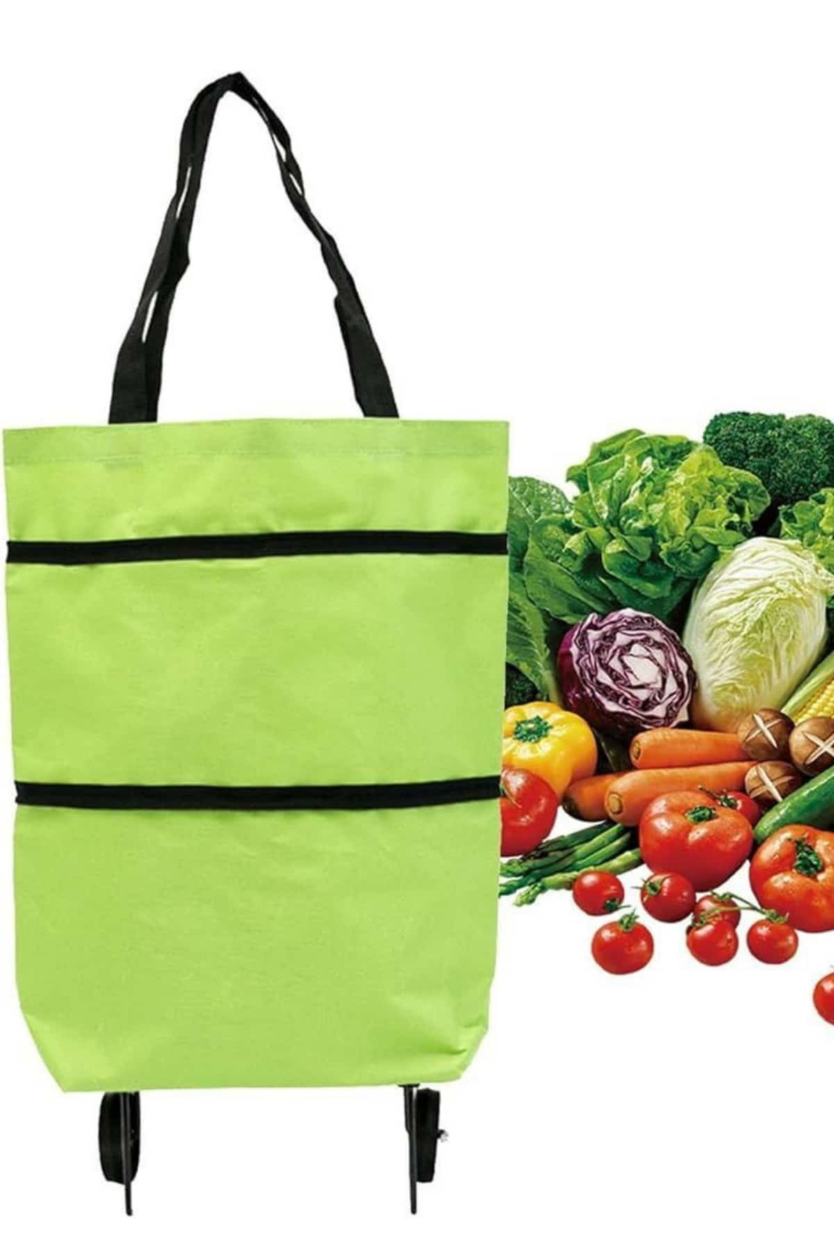 Katlanabilir Tekerlekli Alışveriş Çantası Pratik ve Detaylı Pazar