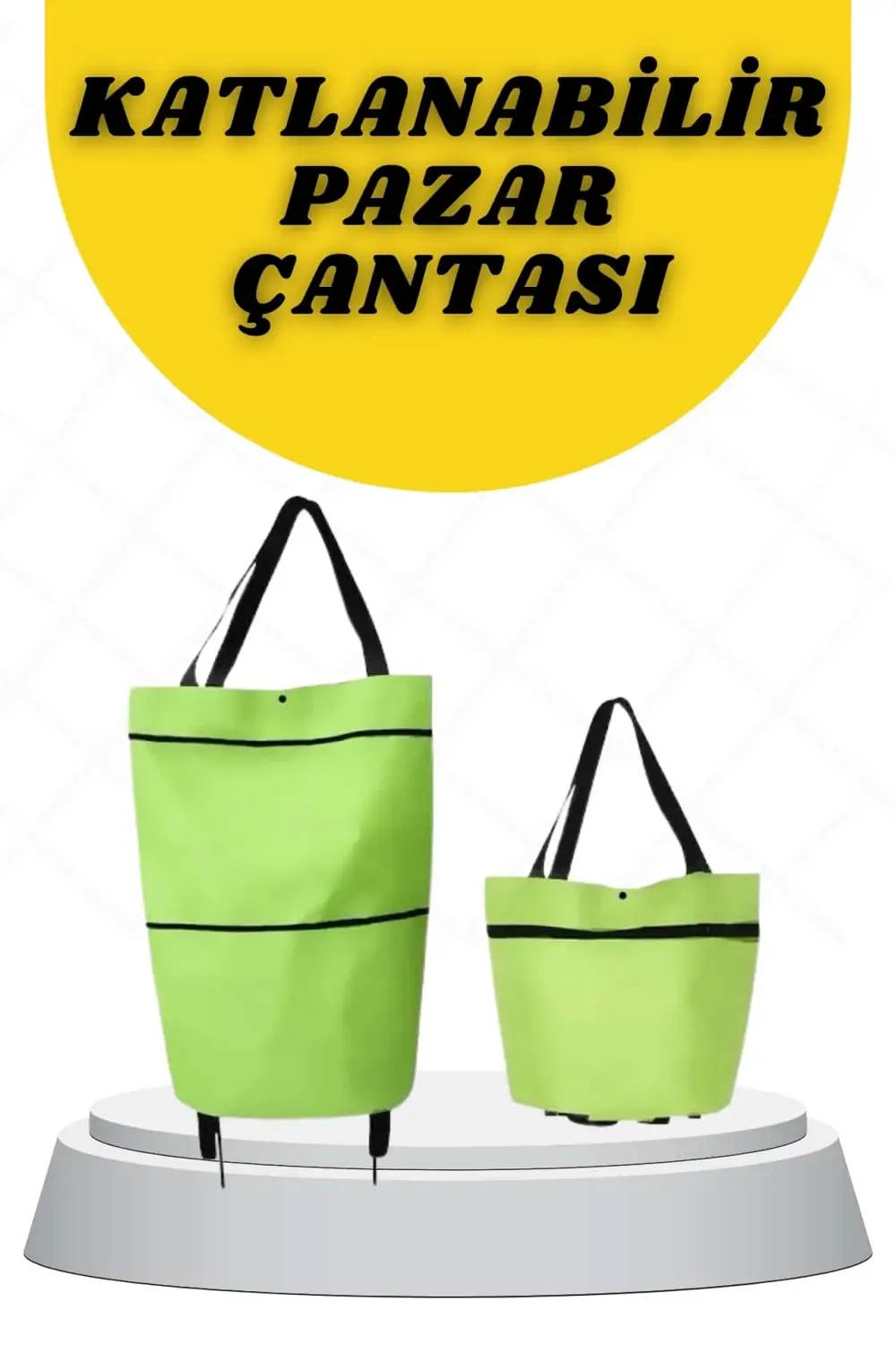 Katlanabilir Tekerlekli Alışveriş Çantası Pratik ve Detaylı Pazar
