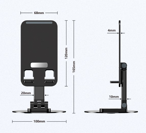 Katlanabilir Telefon Tutucu Stand Yuvarlak Tabanlı (4741)