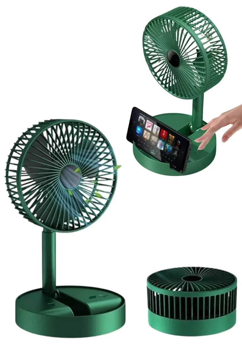 Katlanabilir USB Şarjlı Masaüstü Mini Fan Soğutucu Telefon Tutucu - Ev ve Ofis İçin Pratik Çözüm