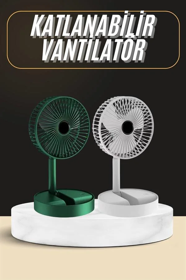 Katlanabilir USB Şarjlı Masaüstü Soğutucu ve Telefon Tutucu - Mini Fan