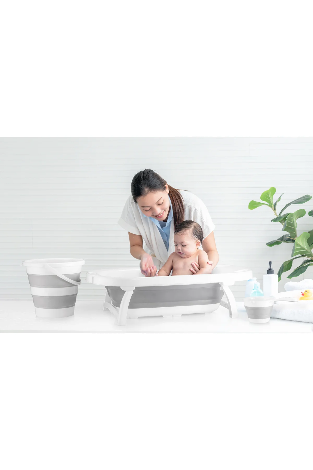 Katlanır Bebek Küvet Seti, Bebek Banyo Küveti 50 Litre, Katlanır 