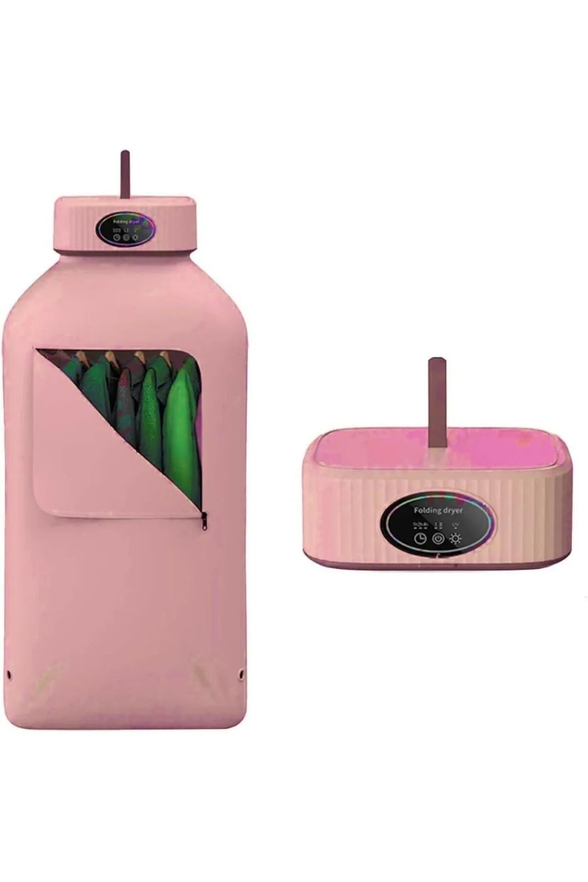 Katlanır Çamaşır Kurutma Makinesi Pembe