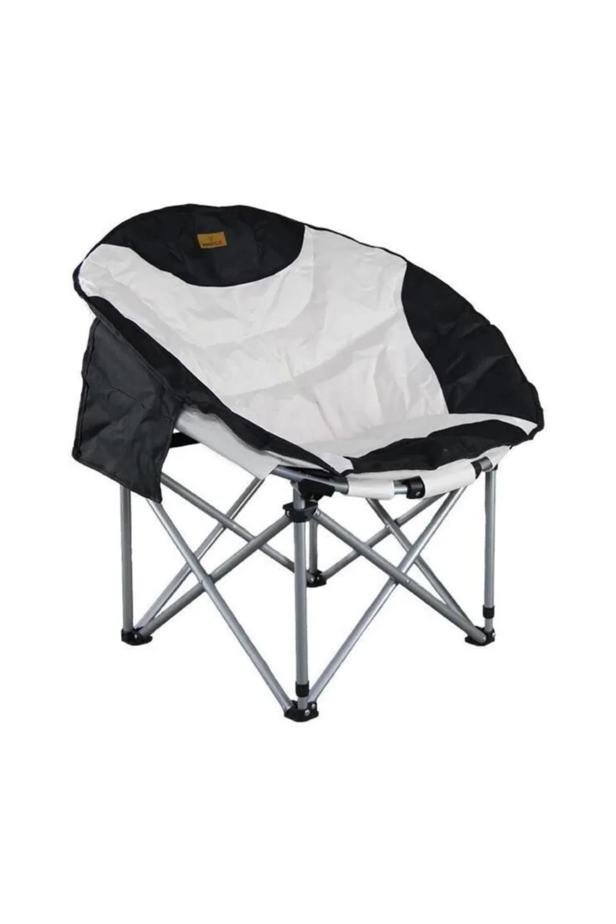 Katlanır Kamp Piknik Sandalyesi - Moonchair Deluxe - Siyah/Gri - 