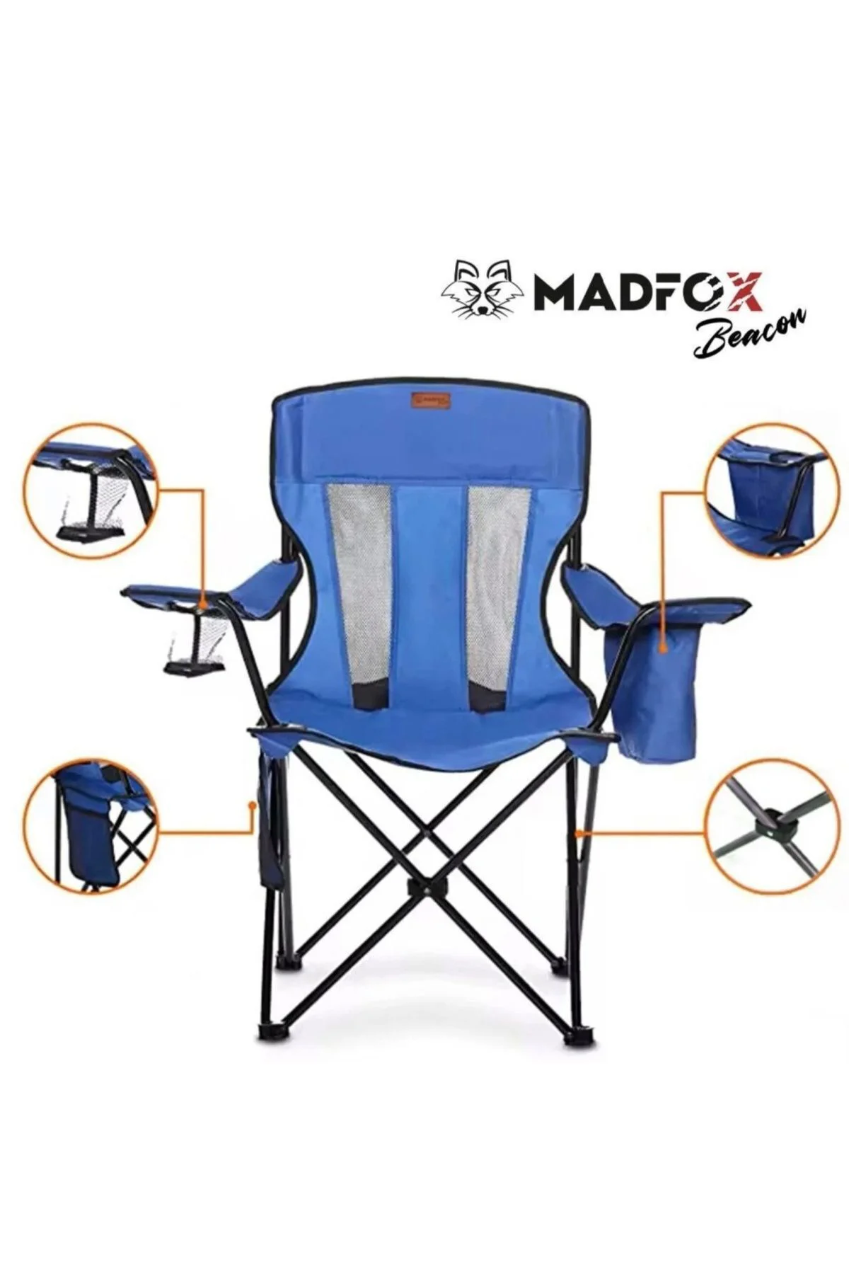Katlanır Kamp Piknik Sandalyesi - Madfox Beacon - Bardaklıklı - M