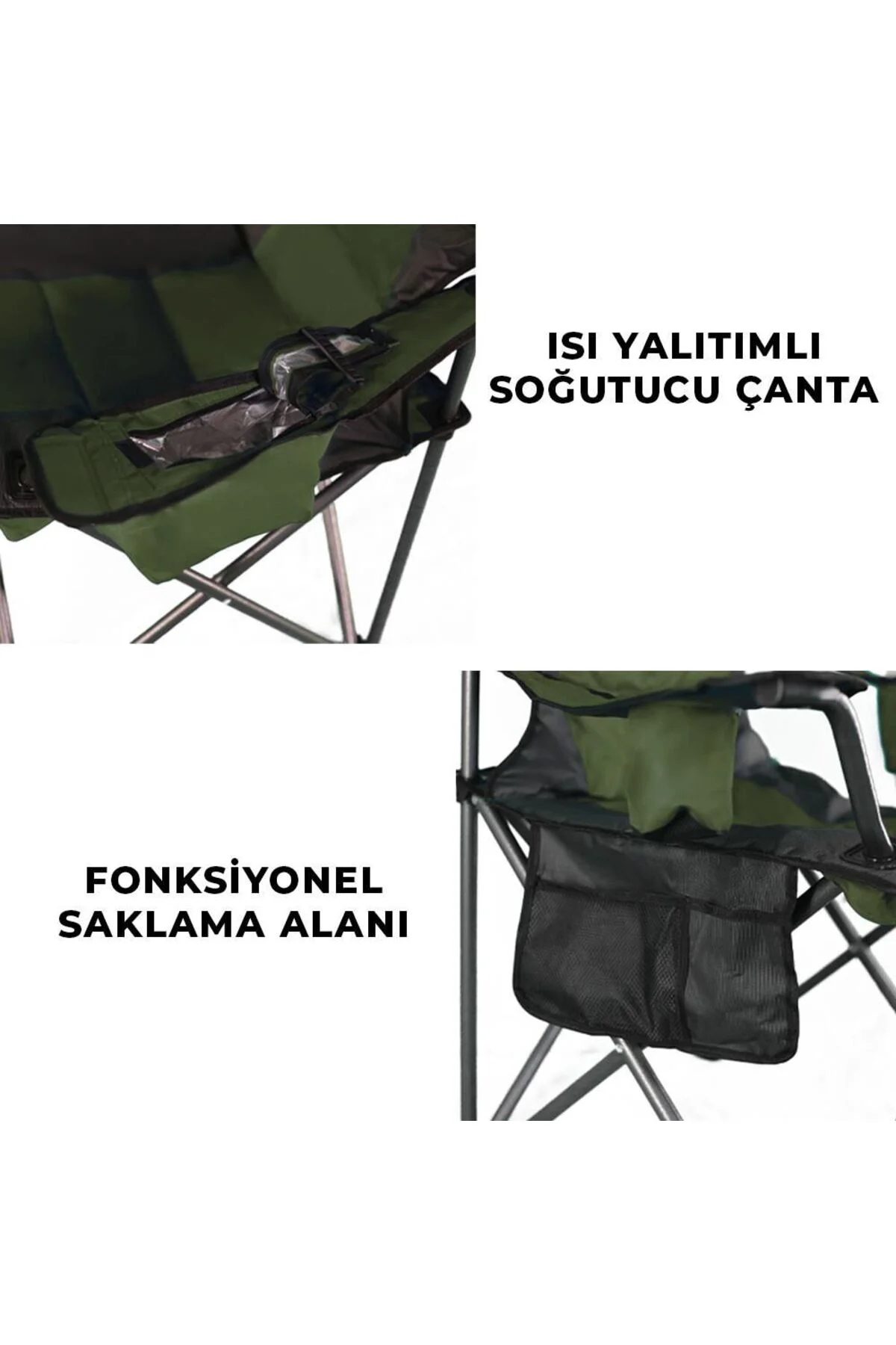 Katlanır Kamp Piknik Sandalyesi - Madfox Echo - Bardaklıklı - Yeş