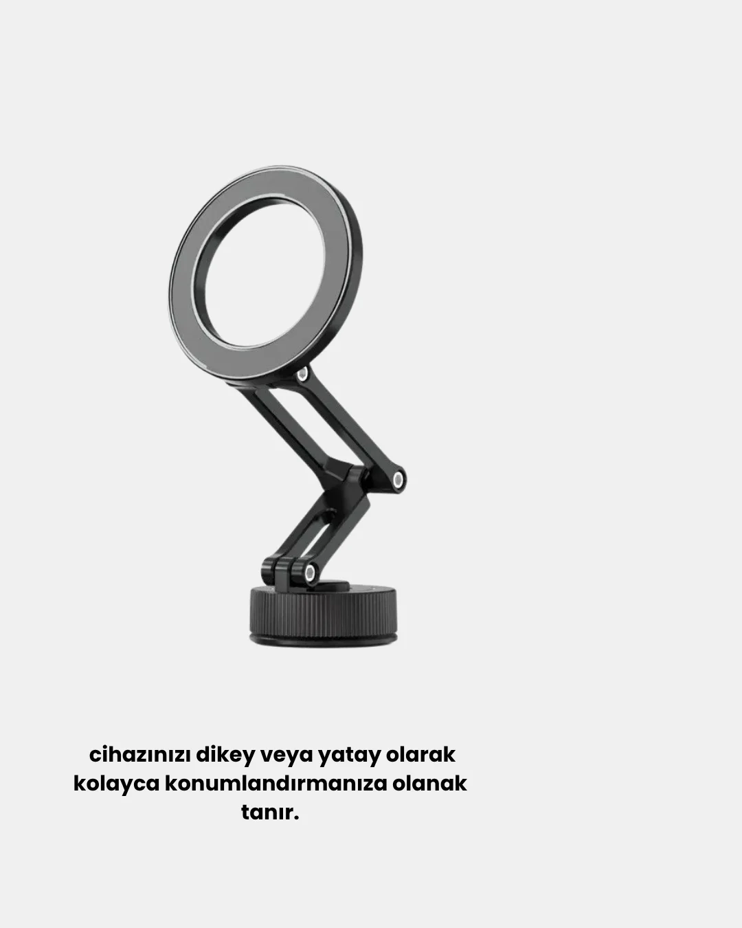 Katlanır Manyetik Araç İçi Telefon Tutucu – 360° Dönebilen, MagSafe Uyumlu, Güçlü Mıknatıslı Tasarım