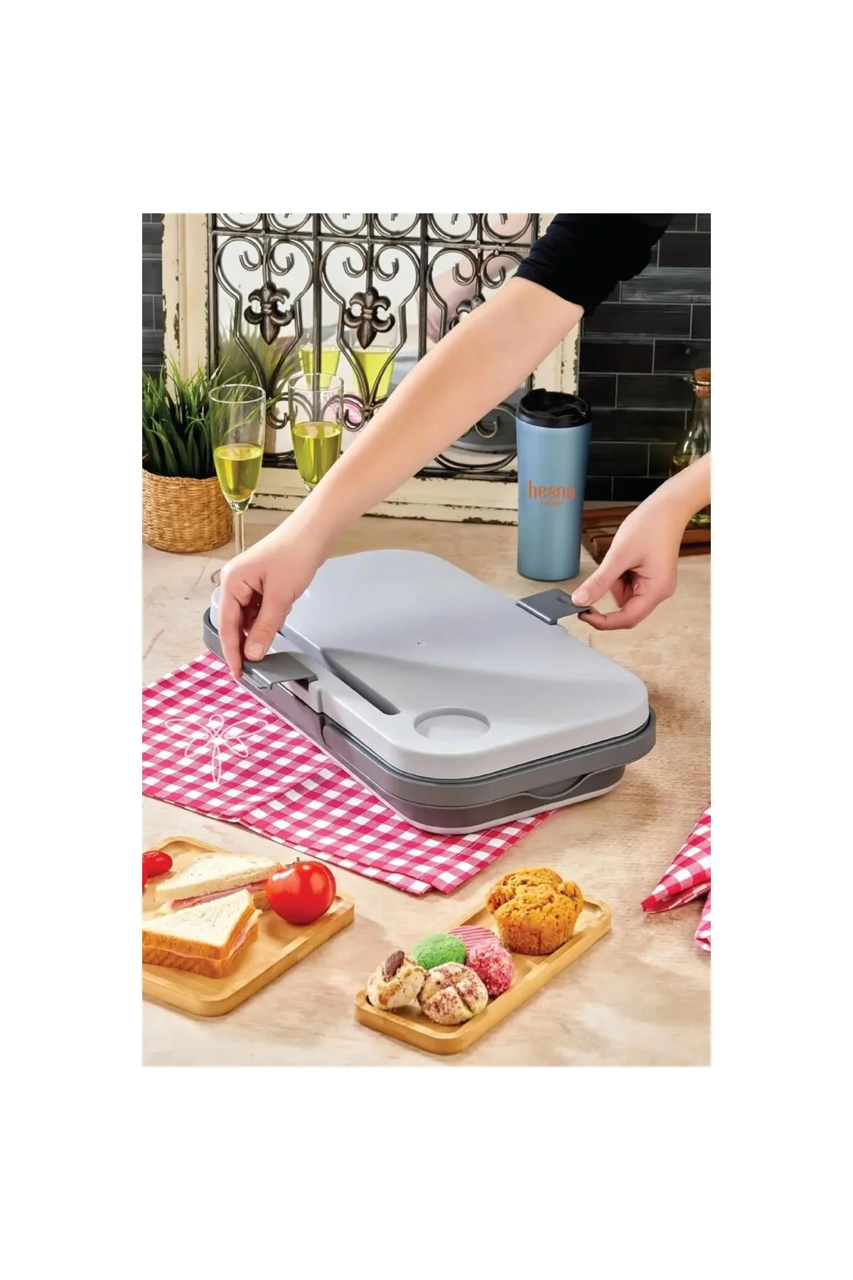 Katlanır Piknik Seti | Masalı Silikon Sepet 24 Lt Kamp Çantası, G