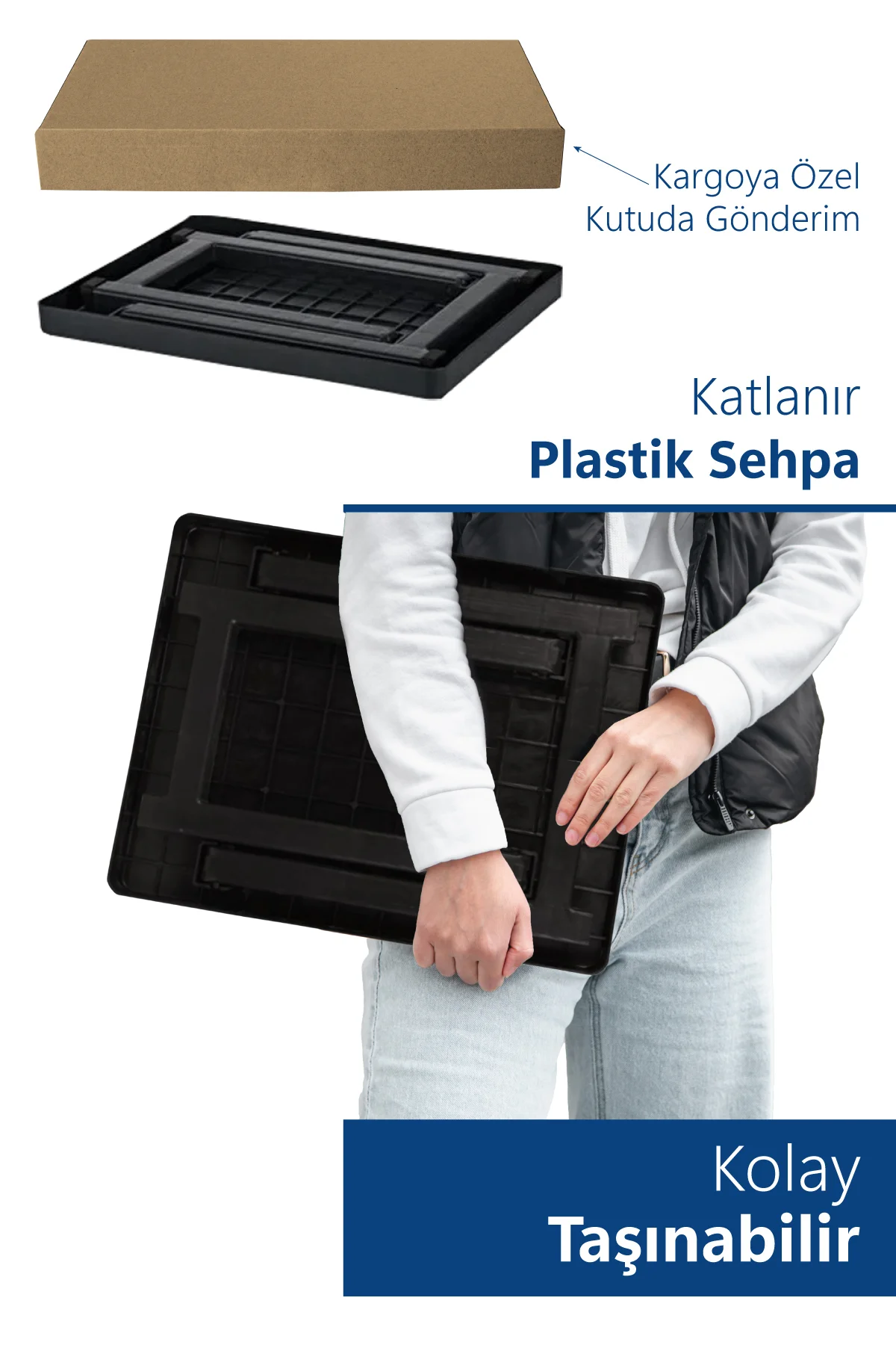 Katlanır Plastik Sehpa Antrasıt-kamp Masası.