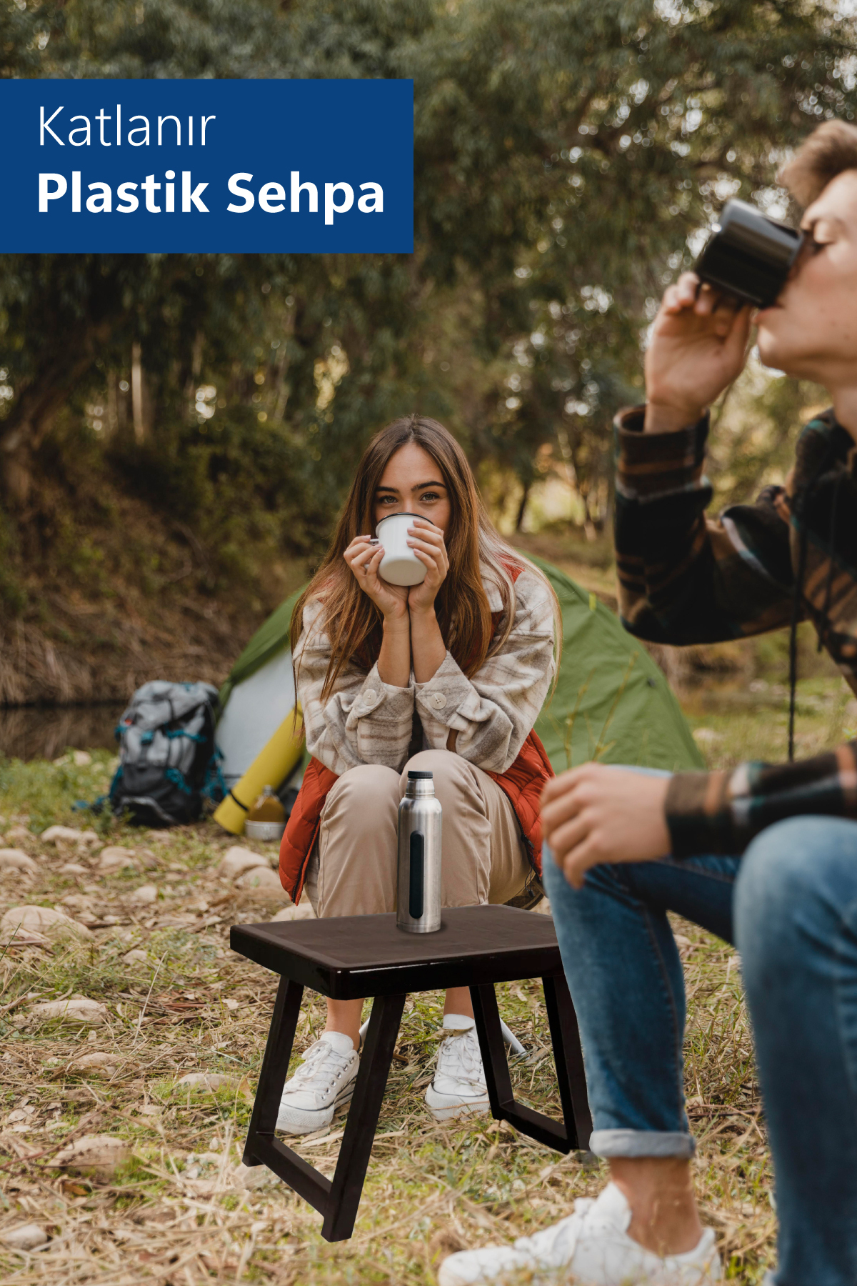 Mutfaksultani Katlanır Plastik Sehpa Antrasıt-Kamp Masası.