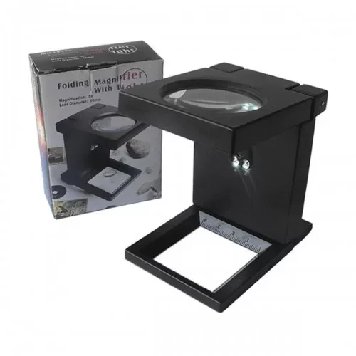 -Katlanır Plastık,led ışıklı Test Cıhazı Büyüteç 2.5x90mm ( Lisin