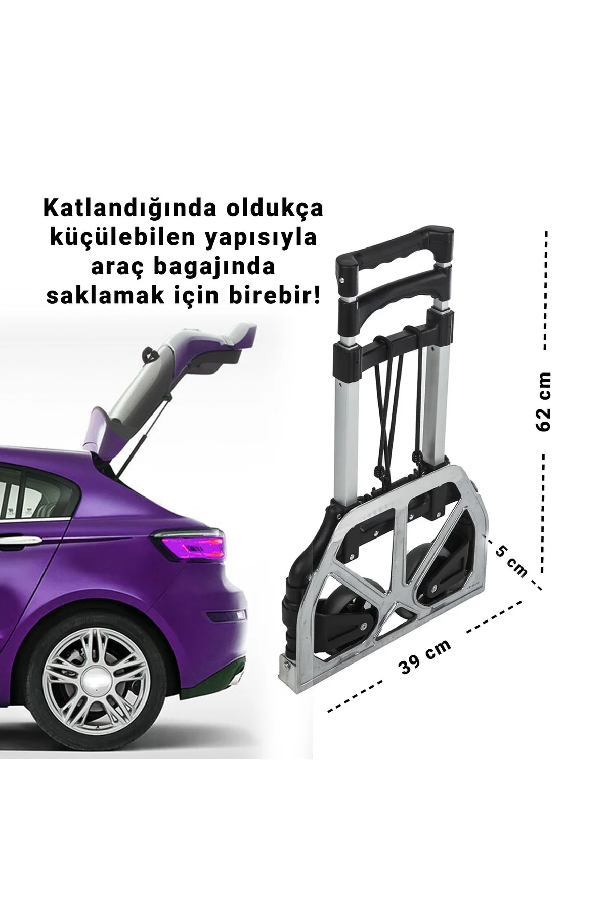 Katlanır Portatif Taşıma Aracı Koli Yük Paket El Arabası 80KG Kapasiteli Fiyatı, Yorumları ve Özellikleri