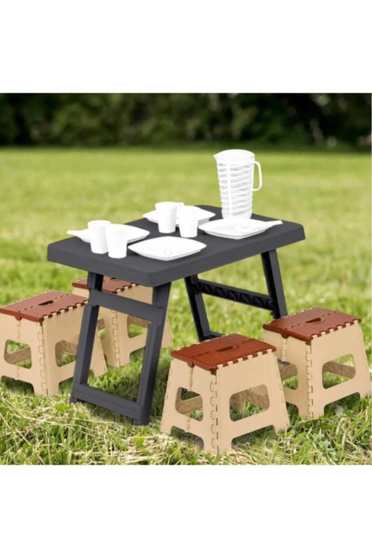 Katlanır Pratik Piknik Masası Antrasit
