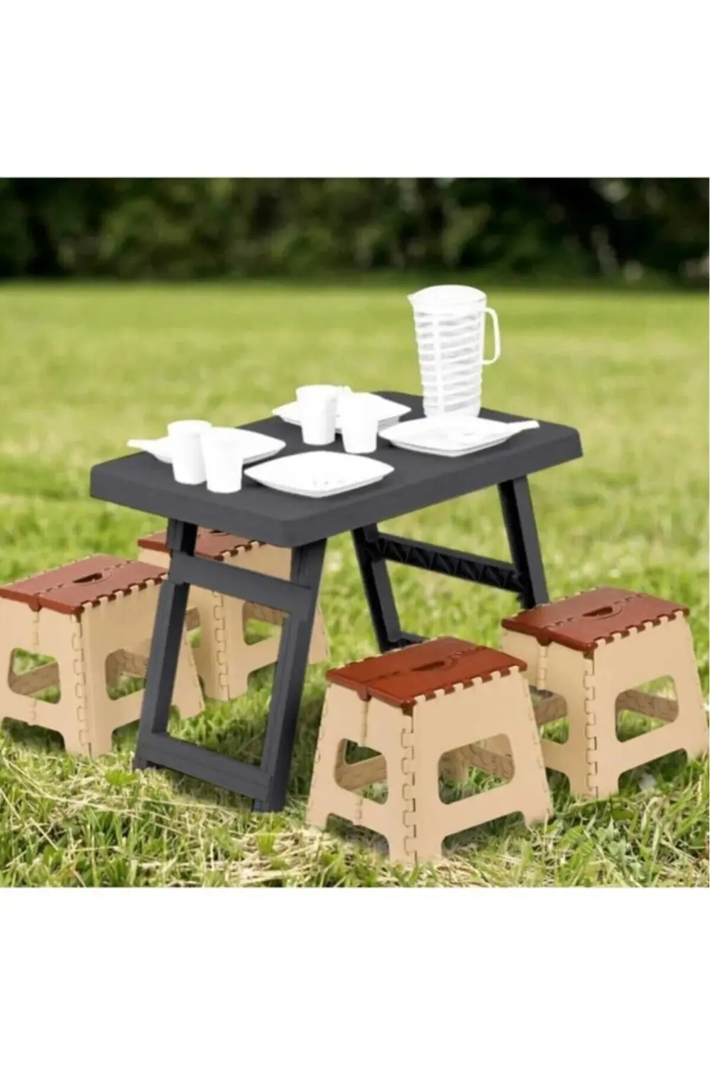 Katlanır Pratik Piknik Masası Antrasit