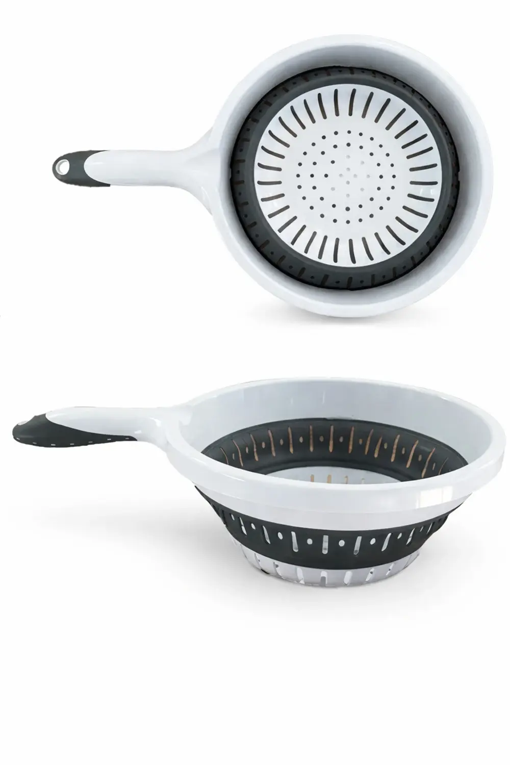 Katlanır Süzgeç Saplı – Katlanabilir Silikon Mutfak Süzgeci, Sebz