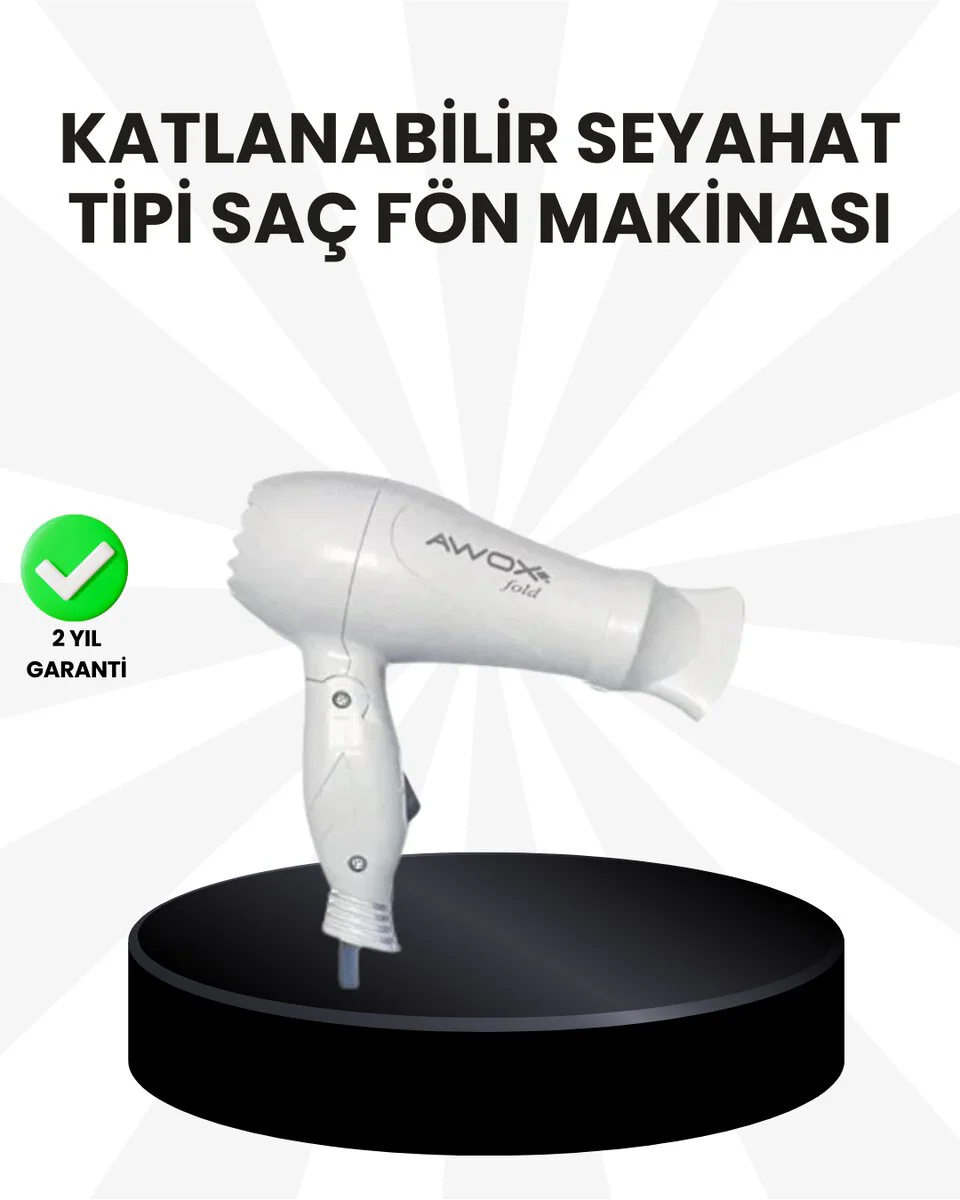 Katlanır Taşınabilir Fön Makinesi - Enerji Tasarruflu ve Seyahat Dostu Pratik Saç Kurutma