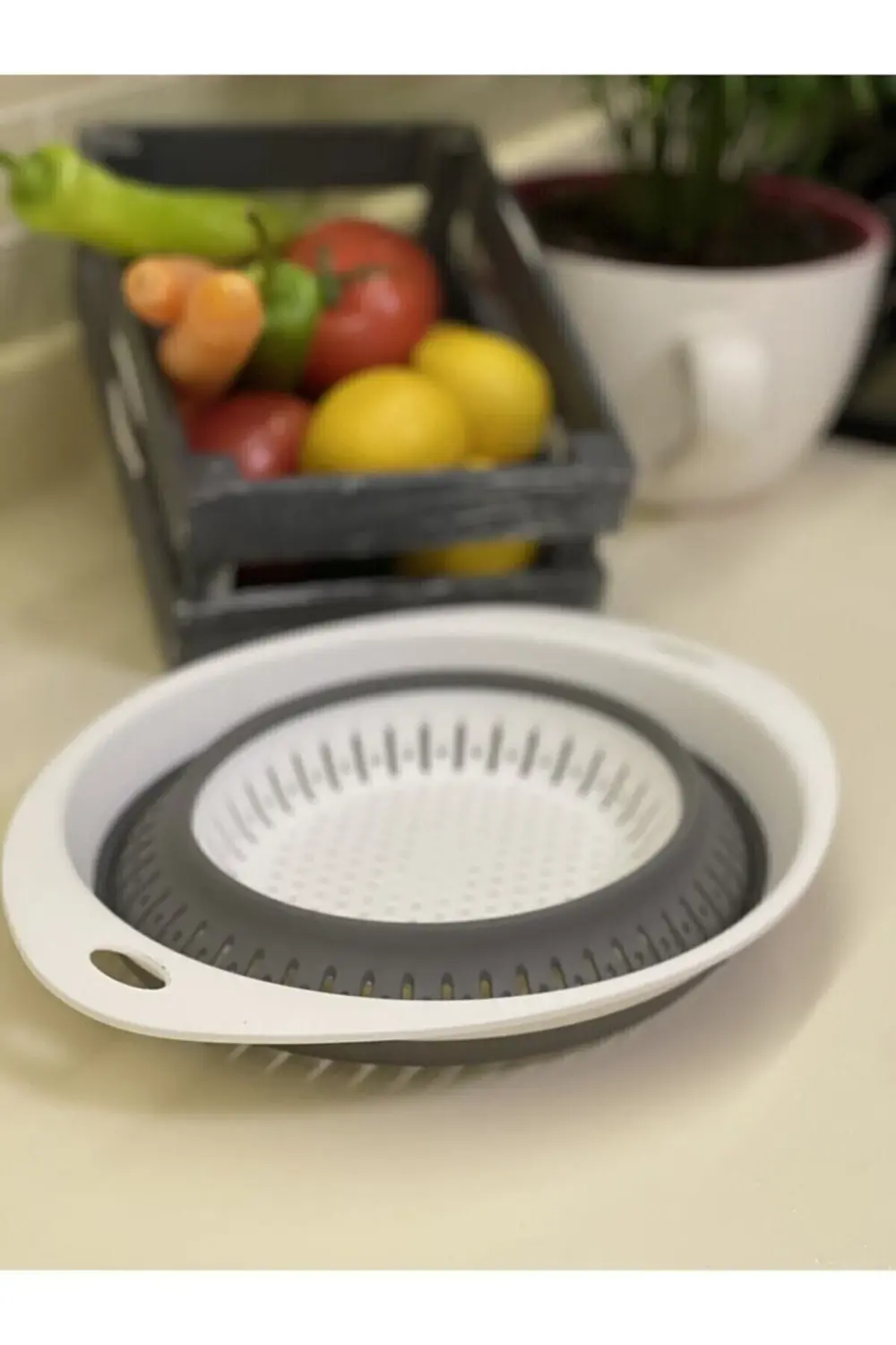 Katlanır Yuvarlak Akordiyon Süzgeç