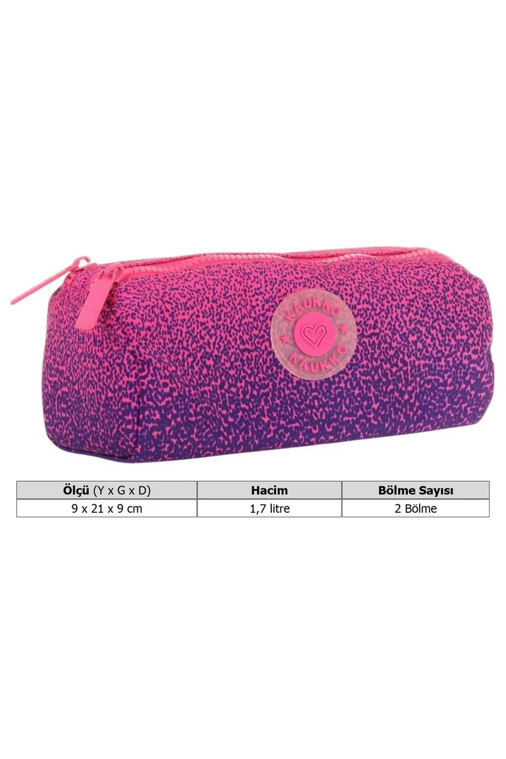 KAUKKO DOTS DUAL KALEM ÇANTASI PURPLE