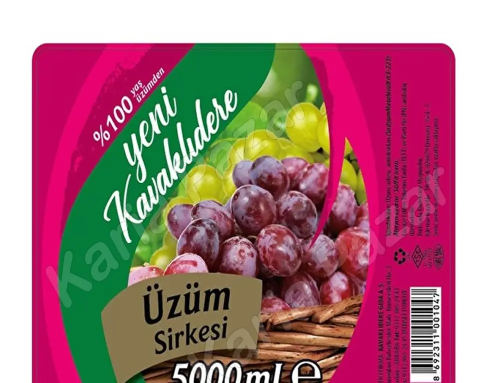 Kavaklıdere Üzüm Sirkesi 5 Lt X 4 Adet | Endüstriyel Turşuluk Doğ