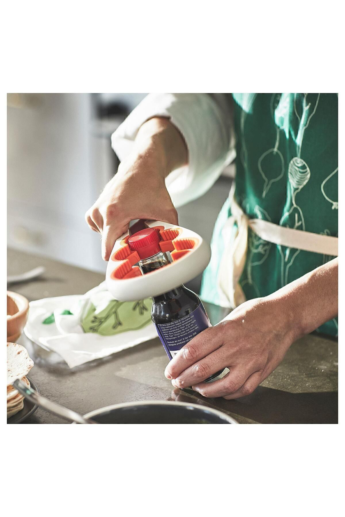 İkea Kavanoz Açacağı, Beyaz-Turuncu 21 Cm Pratik Mutfak Gereçleri