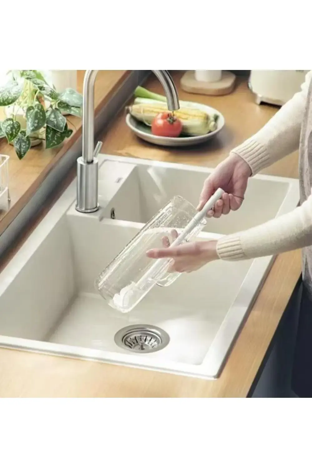 Kavanoz ve Biberon Yıkama Fırçası Silikon