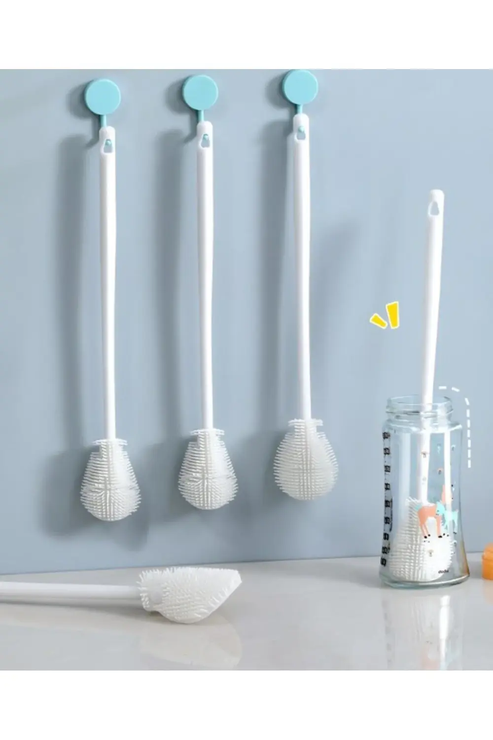 Kavanoz ve Biberon Yıkama Fırçası Silikon