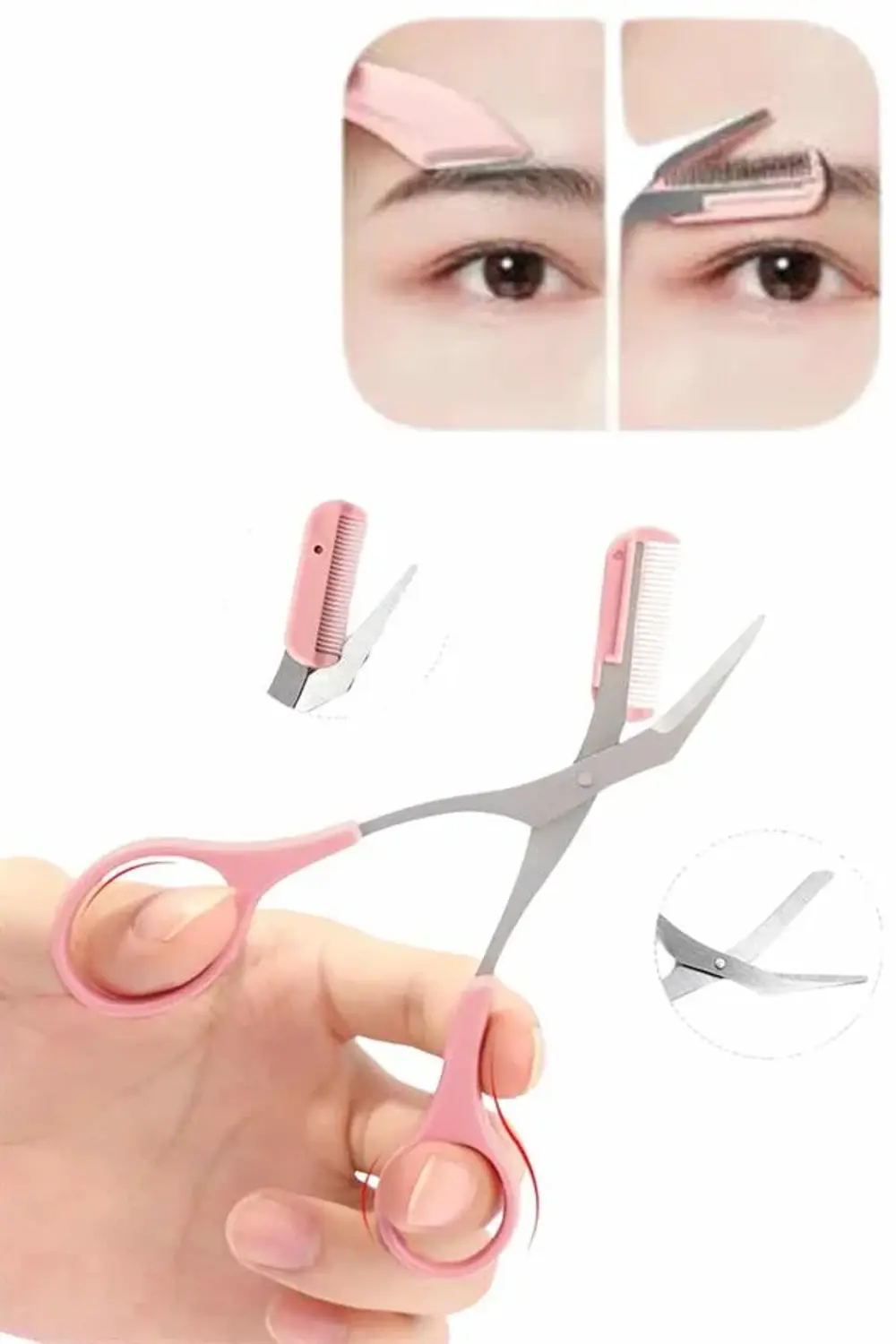 Kavisli Kaş Kirpik Düzeltici Bıyık Alma Taraklı Kaş Makası Yüz Ba