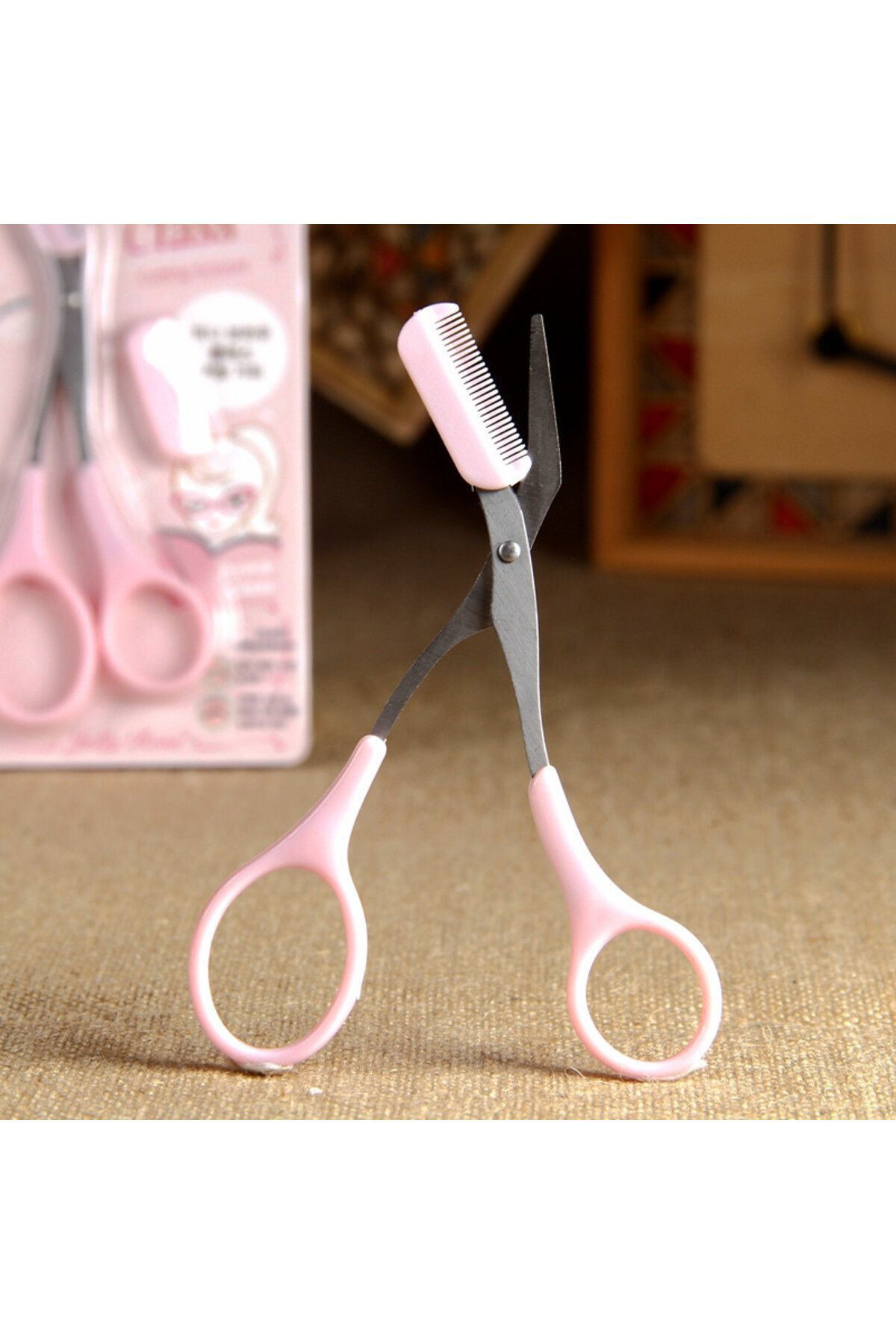 Ok Aksesuar Kavisli Kaş Makasi - Tarakli Kaş Düzelme Makasi Yedek Uçlu Go5060