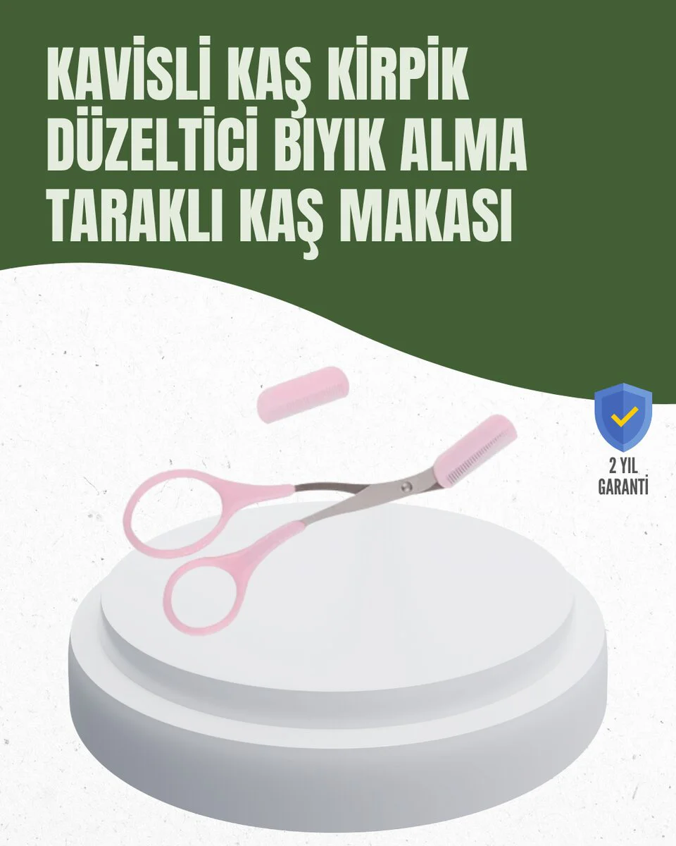 Kavisli Yüz Bakım Makası - Hassas Kesim ve Kaş Şekillendirme