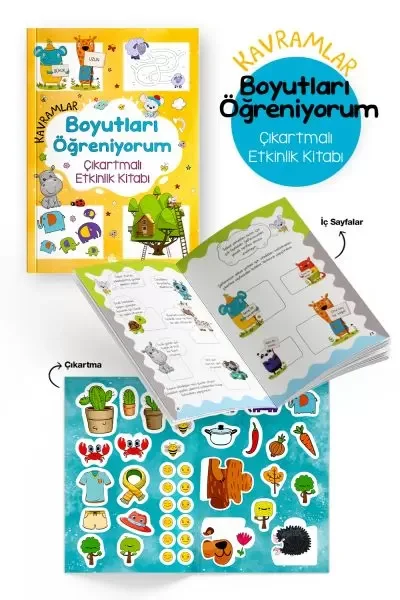 Kavramlar – Boyutları Öğreniyorum – Çıkartmalı Etkinlik Kitabı - 