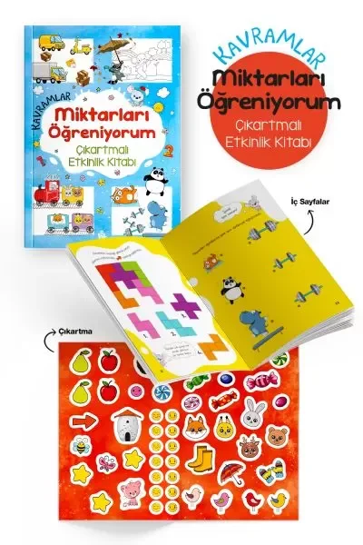 Kavramlar – Miktarları Öğreniyorum – Çıkartmalı Etkinlik Kitabı - 3 Yaş +