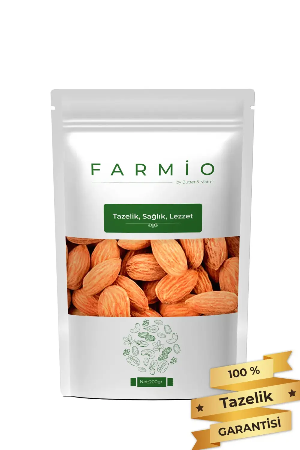 Kavrulmuş Badem Içi 200gr - Jumbo Boy - Taptaze Yeni Mahsül - Haf