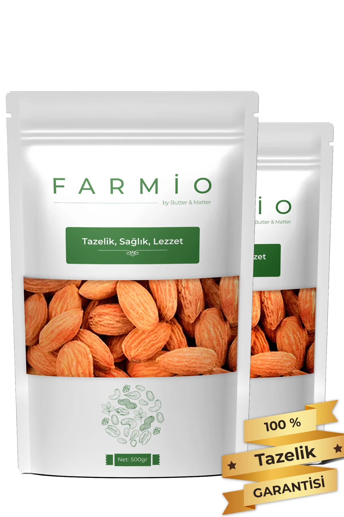 Kavrulmuş Badem Içi 1kg - Jumbo Boy - Taptaze Yeni Mahsül - Hafif