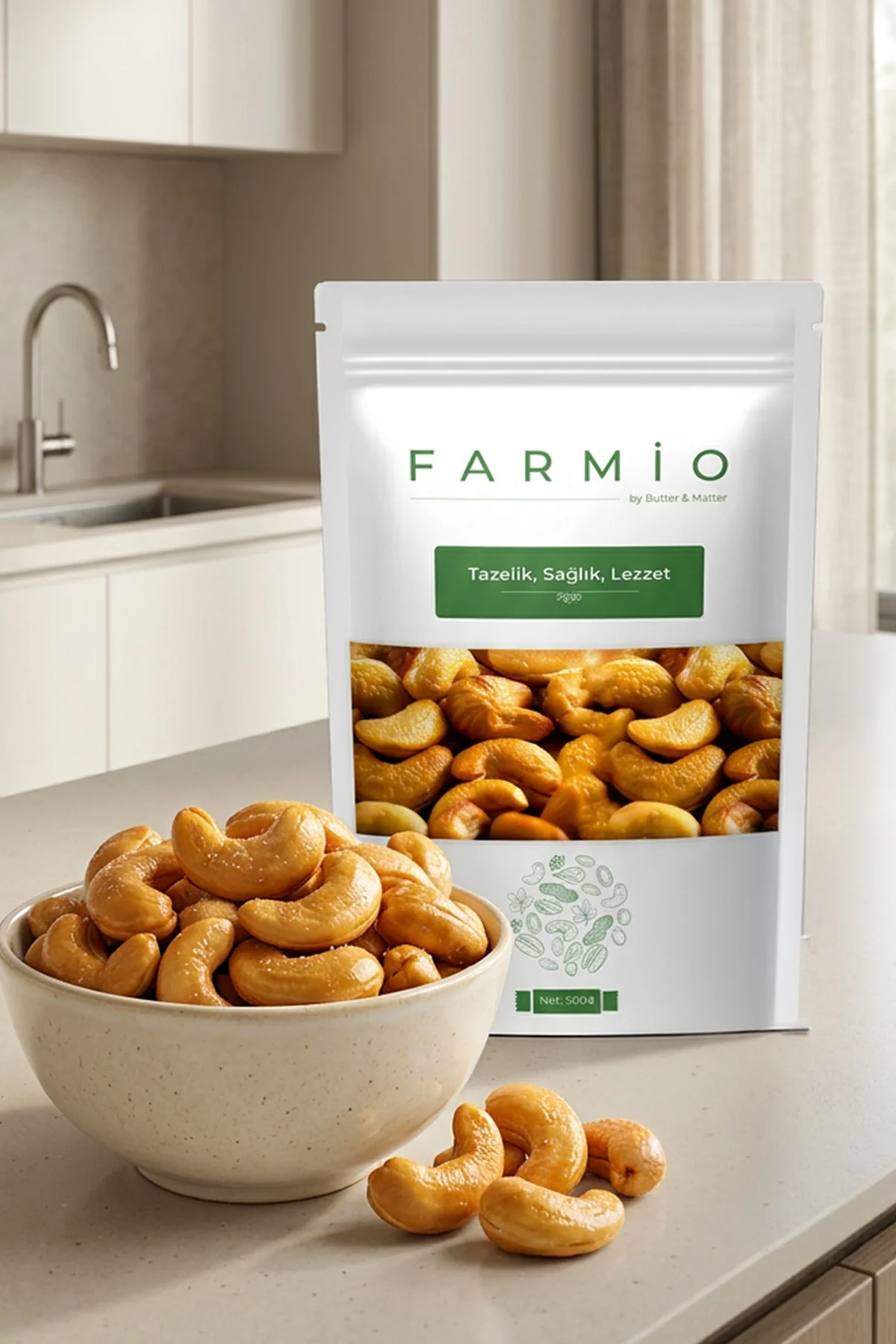 Kavrulmuş Kaju 1kg - Yağlı & Tuzlu - Taptaze Yeni Mahsül - Atıştı