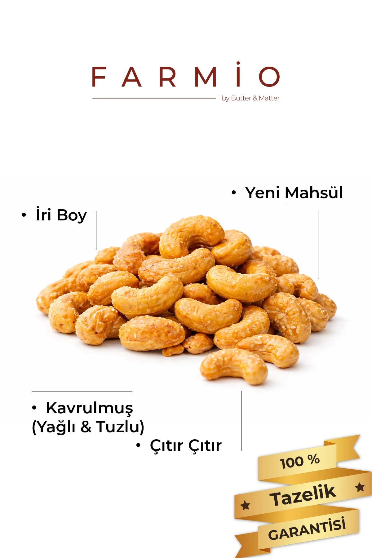 Kavrulmuş Kaju 500gr - Yağlı & Tuzlu - Taptaze Yeni Mahsül - Atış