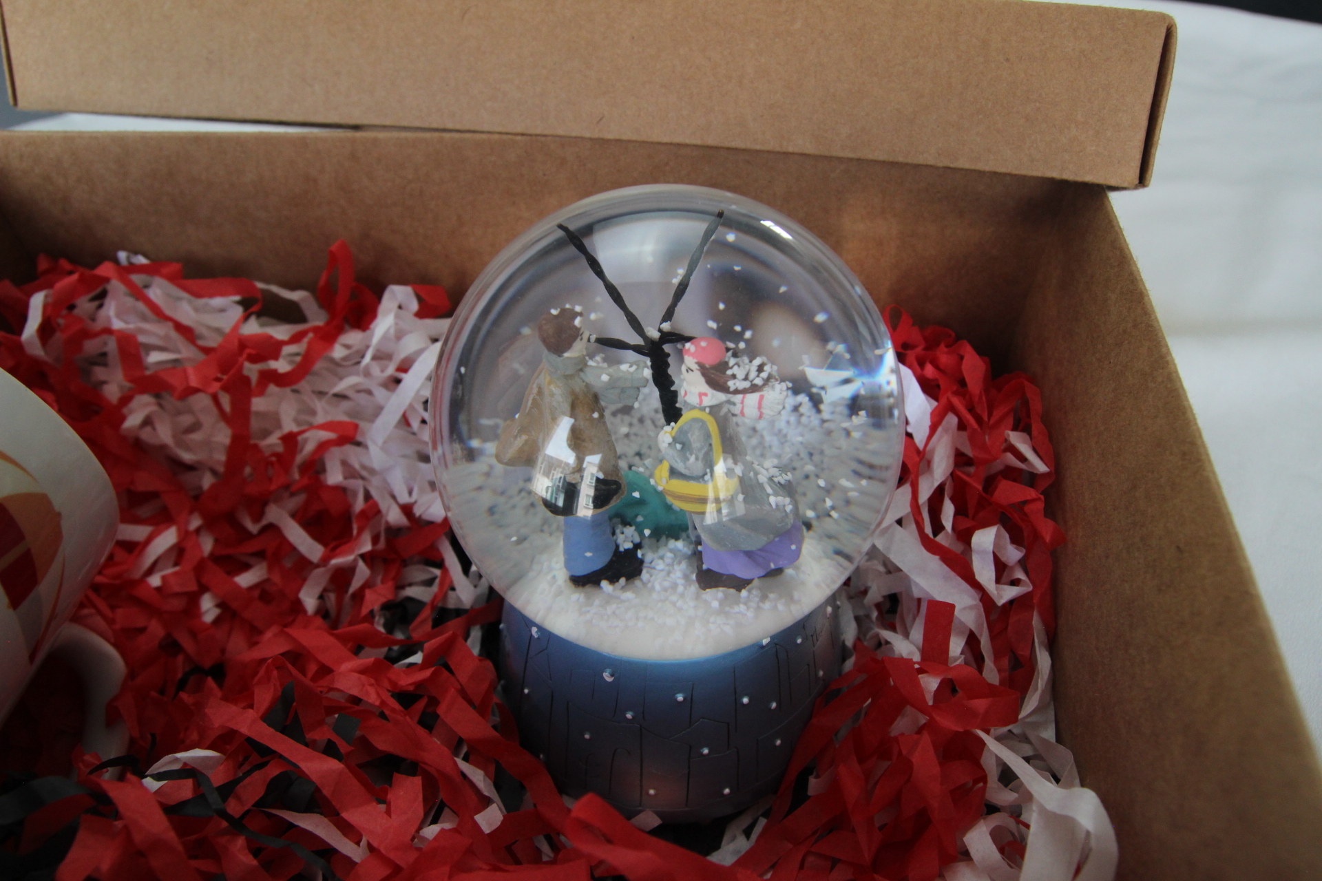 Kavuşan Sevgili Kar Küresi Ve Avokado Temalı Kupa Bardak En İyi Hediye Kutusu