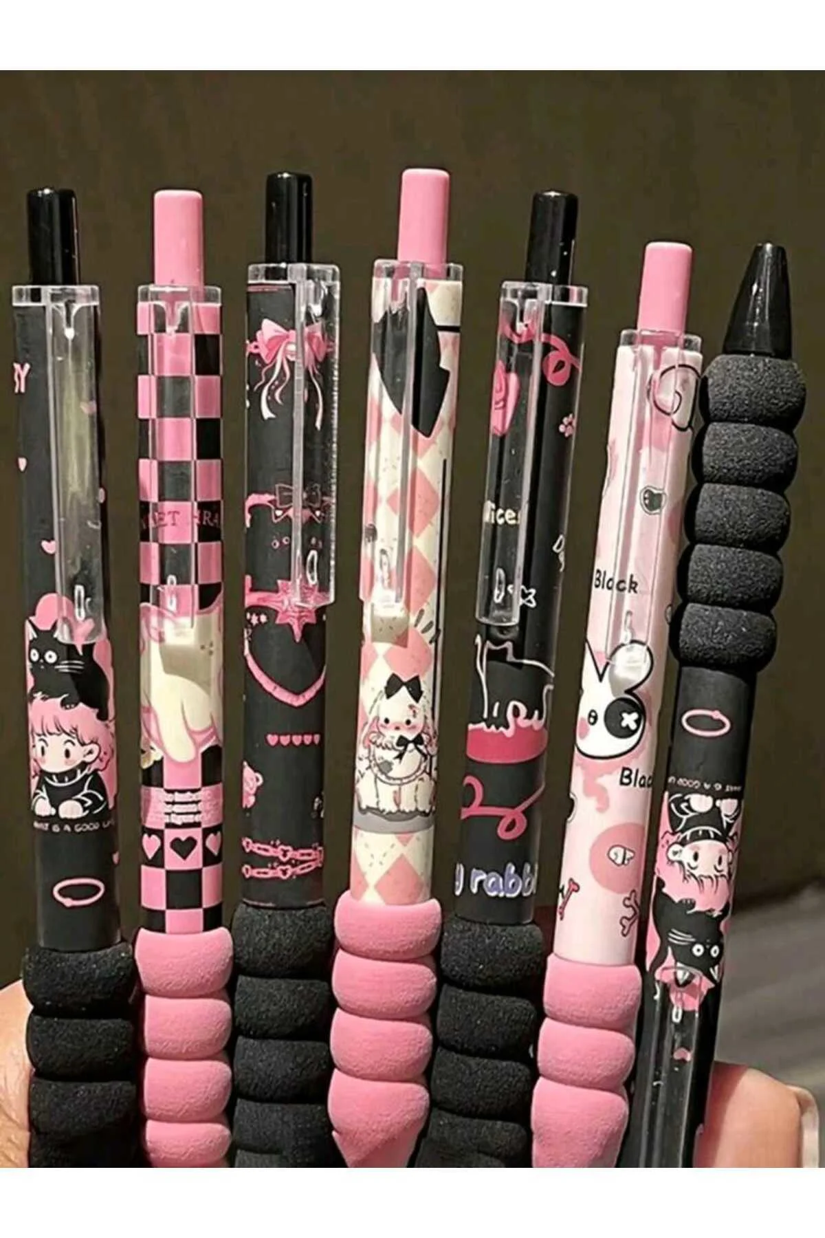 Kawaii 6'lı Hızlı Kuruyan Jel Kalem Seti (siyah yazar)